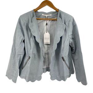English Factory Light Blue Scalloped Blazer Jacket S